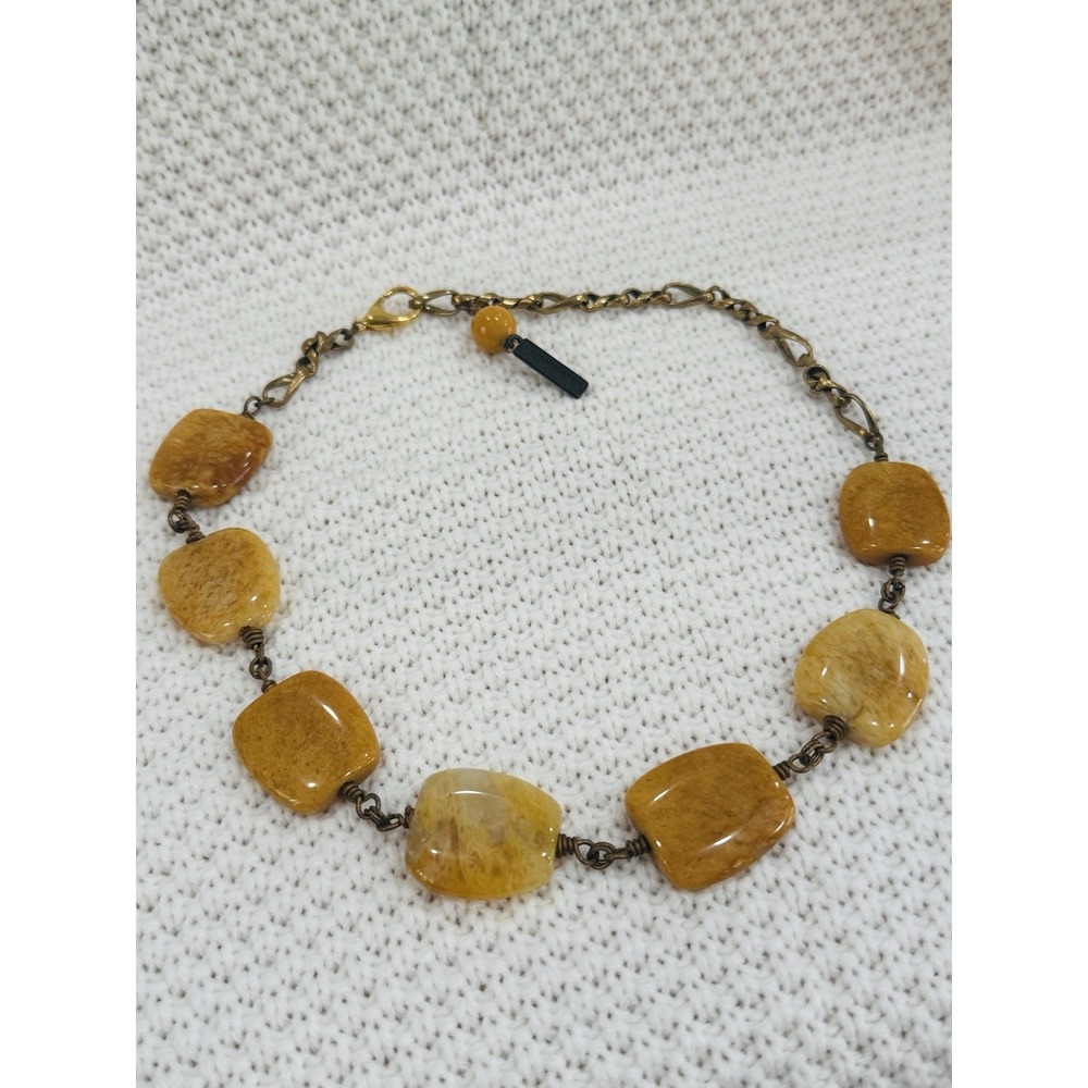 Jan Michaels San Francisco Yellow Stone Statement Necklace 19"